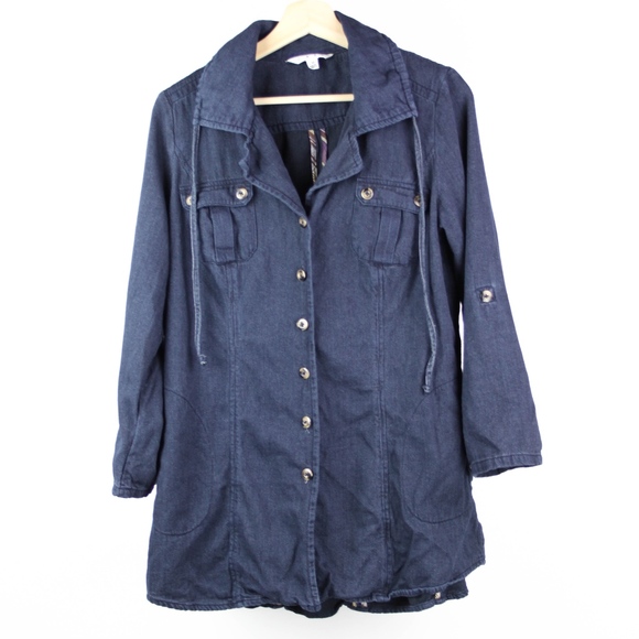 CAbi Tops - Cabi Womens Blouse Denim 3/4 Roll Up Sleeves